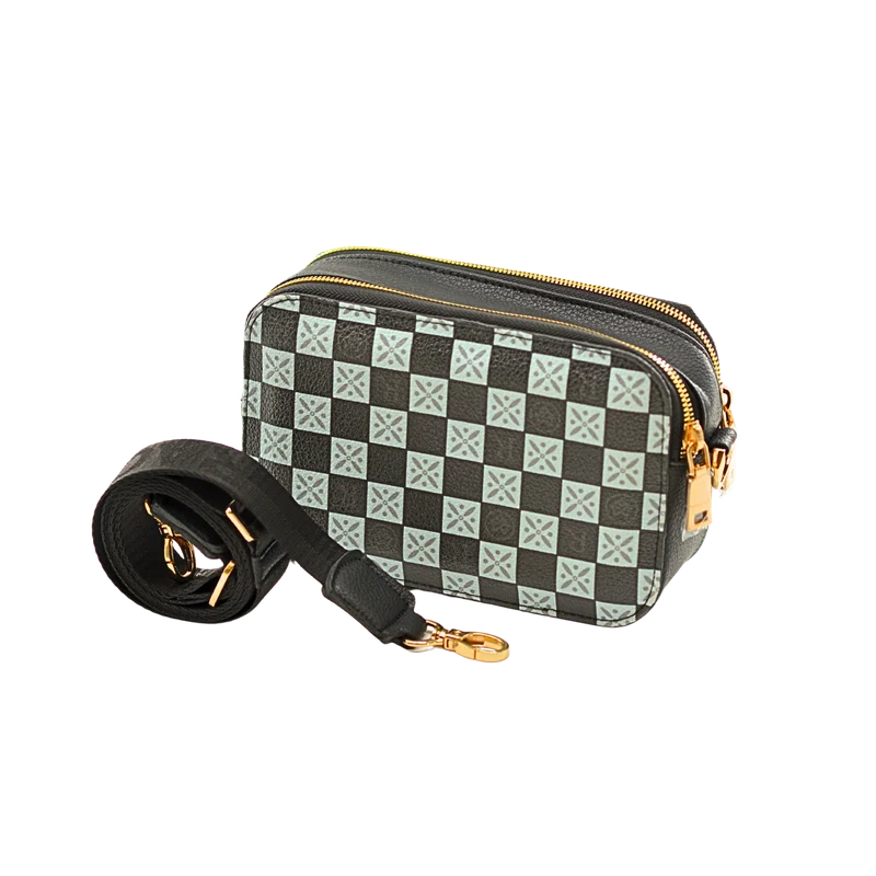 Crossbody Bag – Black Checkerboard