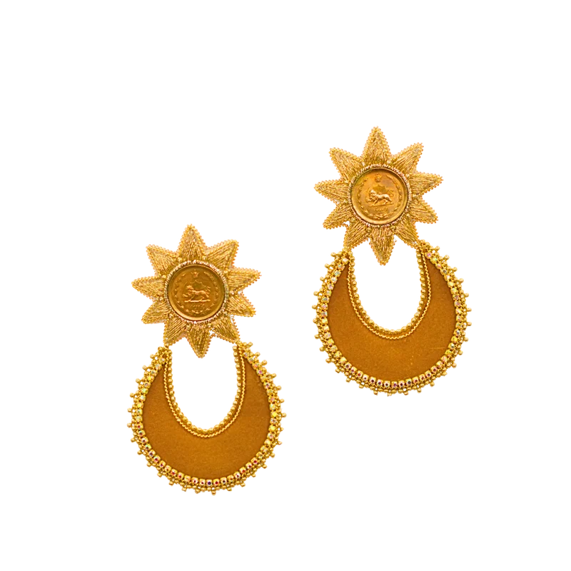 گوشواره ماه و ستاره خردلی