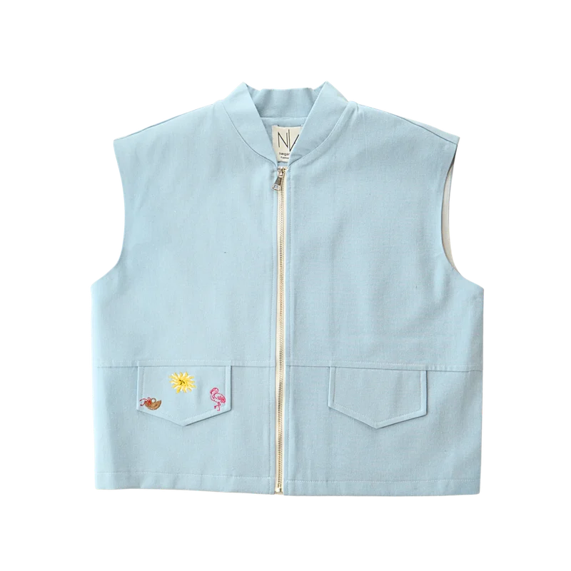 Blue pocket vest