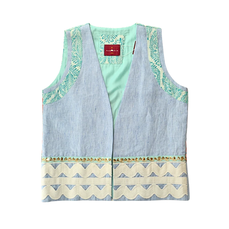 italian linen vest